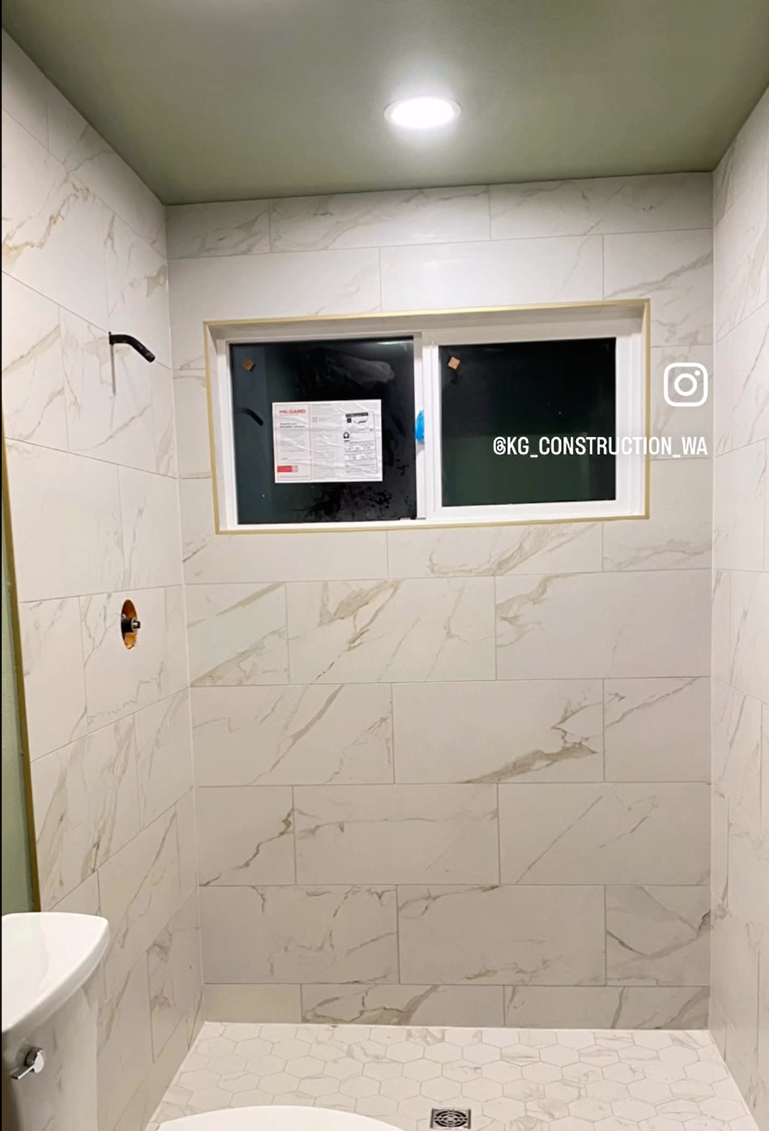 Edmonds Bathroom Remodel Sparkles with Gold Details by KG Construction!